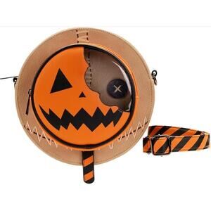 Loungefly NWT Trick or Treat Sam Lollipop Crossbody Bag Pumpkin Halloween Orange